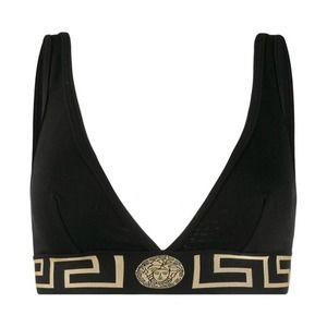 VERSACE Medusa Greca logo cotton jersey lingerie bra top S